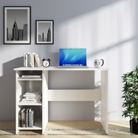 Woodbuzz Duke Engineered Wood Finish Study Table In Frosty White