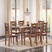 Bunai Solid Wood Dining Chair Set Of 2 In Teak Finish