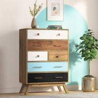 Dasteen Solid Wood Chest of 6 Drawers in Semi Gloss Finish