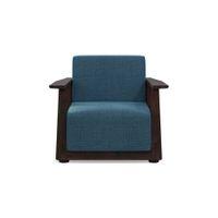 Serra Wooden Sofa - Mahogany Finish (Colonial Blue)
