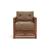 Raymond Wooden Sofa - Teak Finish (Safari Brown) (Finish : teak; Custom Set - Sofas : 0001; Standard Set - Sofas : none; Sofa Material : fabric; Sofa Size : regular; Sofa Type : regular; Colour : safari brown)