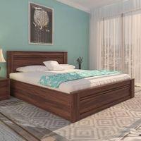 Taro Engineered Wood King Size Box Storage Bed In Walnut Finish