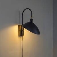 NOIR Modern Black Metal Adjustable Wall Light with E14 Holder
