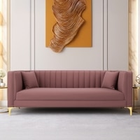 Texude Velvet 3 Seater Sofa in Pink Colour