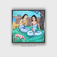Folk Canvas Wall Prints Canvas Wall Prints Set of 2 Multicolor Matte