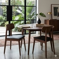 Scandinavian Tacy Dining Chair Brown Walnut Finish
