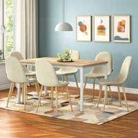 Torres 6 Seater Dining Table In White Finish