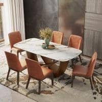 Paloma 6 Seater Pluto Spanish Ceramic Dining Table With Anderson Dining Chairs