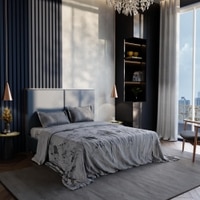 Stoa Paris Super King Size 100% Cotton Bedsheet with 2 Pillow Covers  Size Grey Black