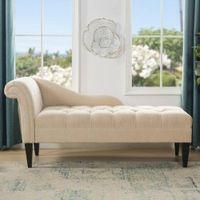 andres Fabric Chaise Launger in Beige Colour
