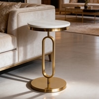 Aurora Metal Side Table in Gold Colour