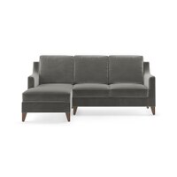 Abbey Sectional Sofa (Colour : Ash Grey Velvet, Cushion : Hard, Seater : Left Aligned 2 Seater + Left Aligned Chaise)
