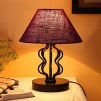 Sydney Maroon jute Shade Iron Table Lamp