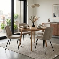 Scandinavian Hemi Dining Chair Matte Beige Finish