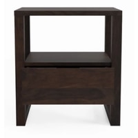 Maple Solid Wood Bedside Table in Walnut Finish