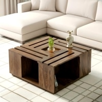 Milan Sheesham Wood Coffee Table In Teak Finish