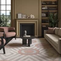 Jaipur Rugs Soft Modern Geometric Wool 5x8 Feet Classic Gray & Bijou Blue Dhurrie Carpet