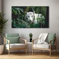 The Castle Decor Tiger Trees Wall Art Set of 5 Digital Painting 27x48 Inch