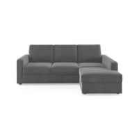 Apollo Sofa (Colour : Ash Grey Velvet, Cushion : Soft, Back Type : Regular, Seating Capacity : Right Aligned 2 Seater + Right Aligned Chaise)
