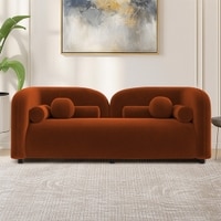 Homro Velvet 2 Seater Sofa in Orange Colour