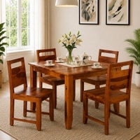 Cook 4 Seater Dining Set In Walnut Finish
