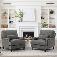 Dexter Boucle Fabric Lounge Chair in Grey Colour