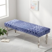Cairo Solid Wood 2 Seater Bench In Indigo Patch Kantha Fabric