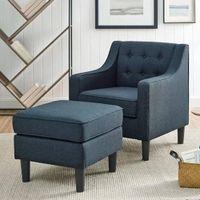 Pearson Accent Chair With Ottoman Grey
