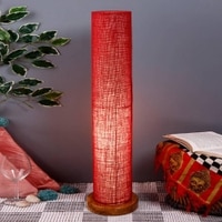 Oliver Maroon Cotton Shade Floor Lamp