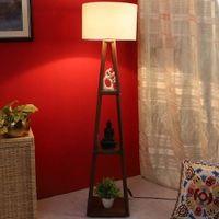 Naomi White Cotton Shade Floor Lamp