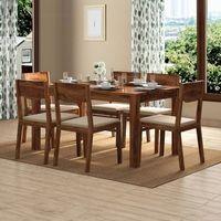 Arabia Solid Wood 6 Seater Dining Table In Teak Finish