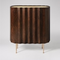 Kiln Solid Wood Cabinet in Gold Finish