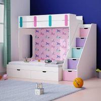 Pattern Dreams Bunk Bed with Storage in White Colour BKBB017