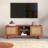Takai Solid Wood TV Unit In Red Cedar Finish