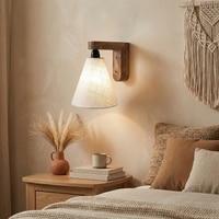 Terzo Brown Solid Wood Wall Lights