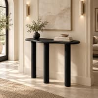 Vedika Solid Wood Console Table in Matt Black Finish 119 cm
