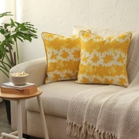 Maiku Yellow Cotton Cushion Cover