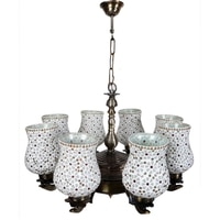 Devansh Gold Antique Wall Mounted Lamp With Off-White Cotton Shade
