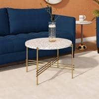 Maria Round Metal Coffee Table In Brass Finish