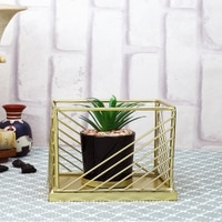 Minimalist Square Planter With Artificial Plant