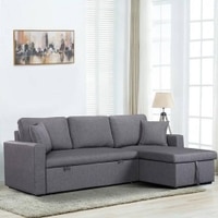 Doozy 3 Sofa cum Bed with Storage in Grey Colour