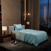 Stoa Paris Single Bedsheet with 1 Pillow Cover sheet with Dreamy Blue
