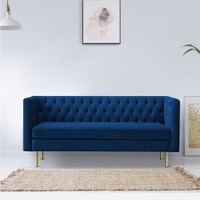 Caraven Fabric Sofa (Navy Blue)