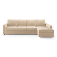 Apollo Compact Sofa (Colour : Birch Beige, Cushion : Hard, Back Type : Regular, Seating Capacity : Right Aligned 3 Seater + Right Aligned Chaise + Ottoman)
