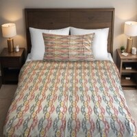 Multicolor Geometric 400 TC Cotton Flat Single Bed Size Bedsheet With 1 Pillow Cover From Threads