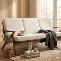 Scandinavian Aston Three Seater Sofa Cocoa Finish