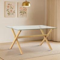 Nobu 6 Seater Glass Top Dining Table