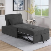 Evenie 1 Seater Pull Out Sofa cum Bed  in Dark Grey Colour