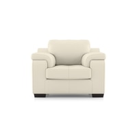 Trissino 1 Seater Premium Italian Leather Sofa In Creme Fraiche Colour