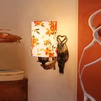 Devansh Metal Electric Wall Light in Antique Gold Colour with Multi Shade Count of 1 Light
